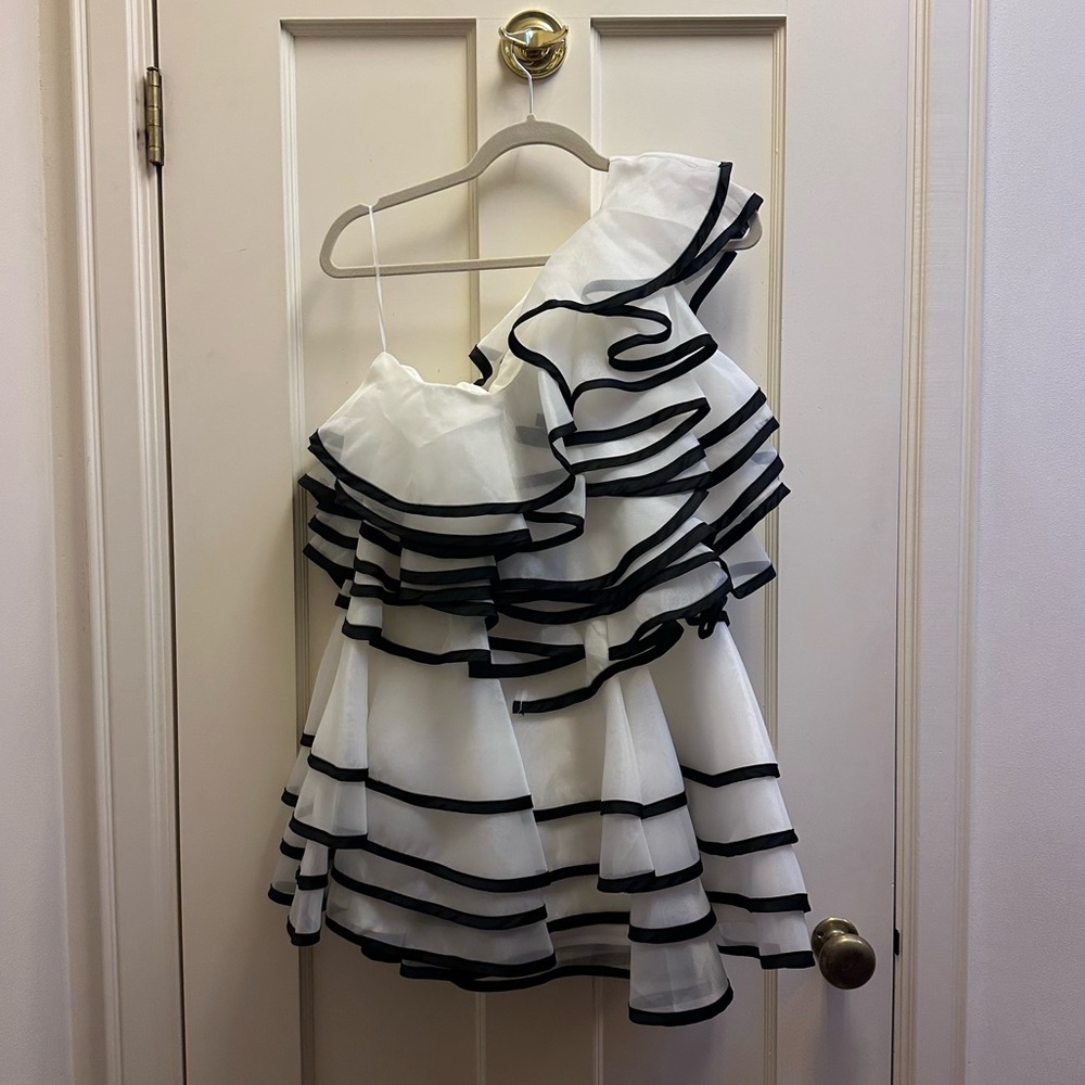 NWT AKIRA One Shoulder Ruffle Dress, Size M - Picture 4 of 5